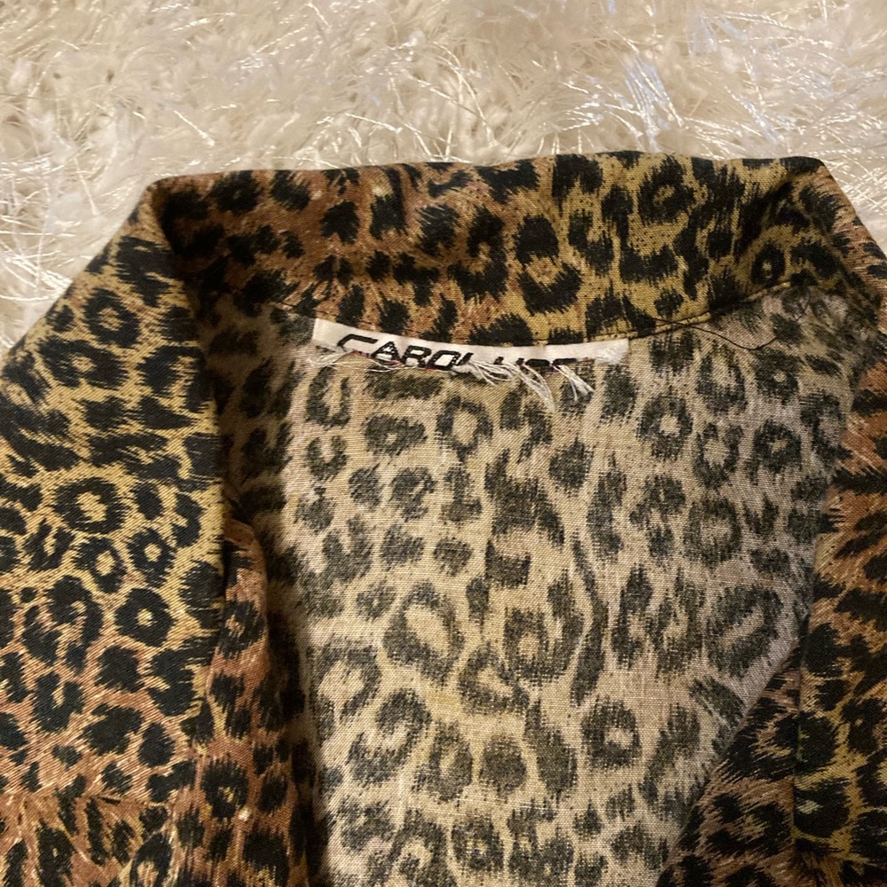 Silk Leopard Print Loungewear Animal Print Sleepwear 2pc Short Set - Picture 3 of 6